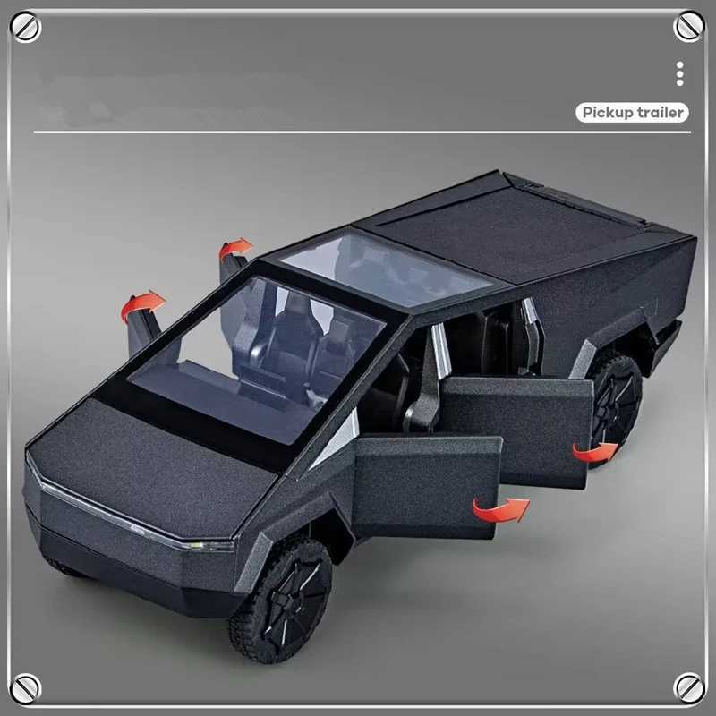 1/32 Cyber toy truck Pickup Alloy Diecasts Off-road Vehicles Truck Car Model Sound Light Kids Toys Gift With Suitcase Free shipping