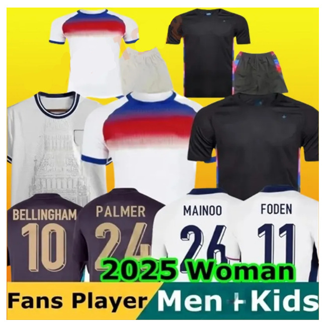 24 25 26 ENGLAND SOCCER jerseyS home away BELLINGHAM Soccer ENGLAND Jersey RICE SAKA FODEN RASHFORD GREALISH KANE Men Football Shirt kits