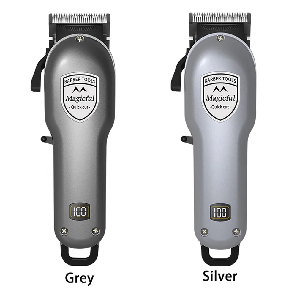 Original Professional Hair Clipper Beard Trimmer Classic mens Silver Electric Trimmer Cordless USB Charging LED Digital Display 251030