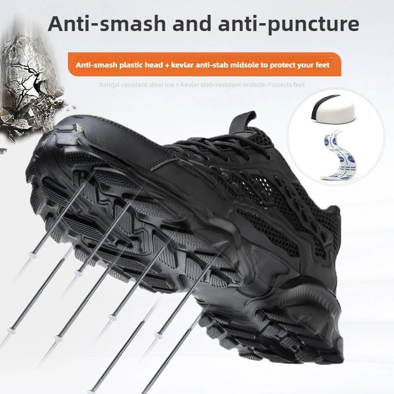 summer breathable safety shoes lightweight work shoes for men women working boots with plastic toe insulation 6KV work sneakers 251030