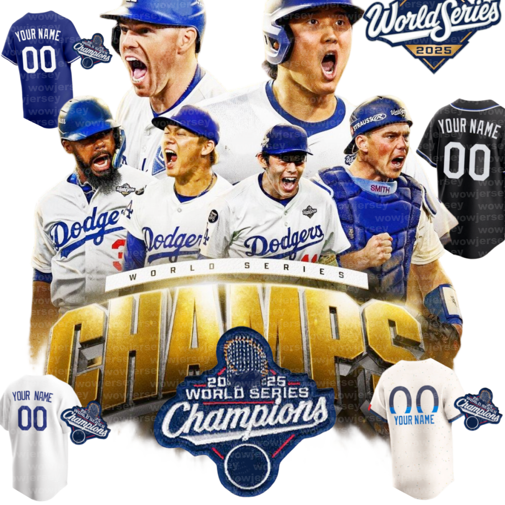 2025 World Series Dodgers Baseball Jersey Shohei Ohtani Mookie Betts Yoshinobu Yamamoto Freddie Freeman Muncy with WSC patch