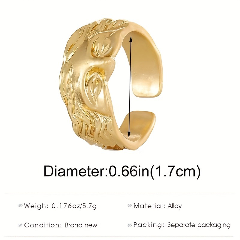 European and American popular Venus half face ring for both men and women, cool and fashionable style, adjustable opening, creat