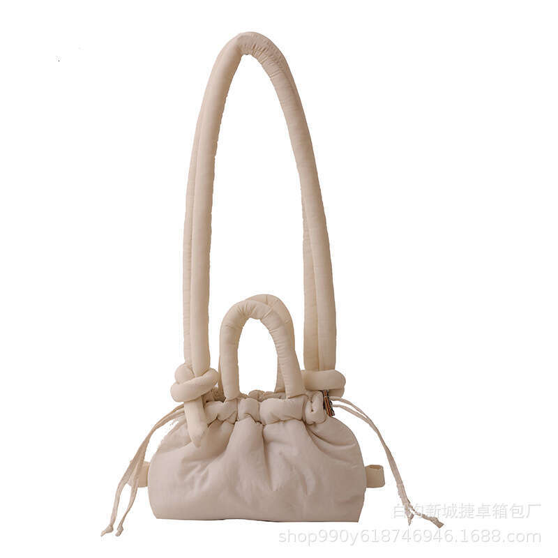 2025 NEW Nylon down padded cotton fashionable student backpack, portable makeup bag, casual single shoulder women's bag