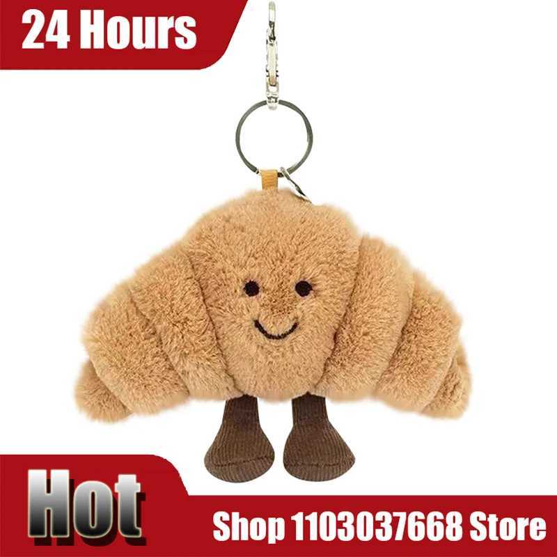 Inventory Kawaii Bread Plush Pendant Toy Creative Croissants Roll Bread Plush Doll Keychain Decorative Backpack Pendant Gift X250402