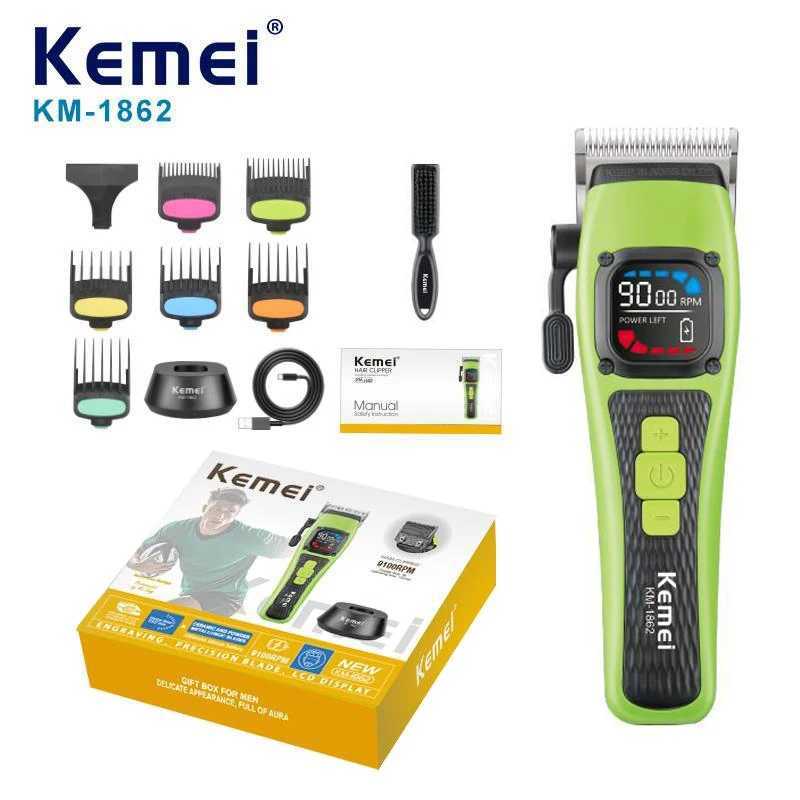 Kemei KM1862 Mens Electric Hair Clipper Baber Professional Hair Clipper with Charging Base Used for Mens Gifts W250402