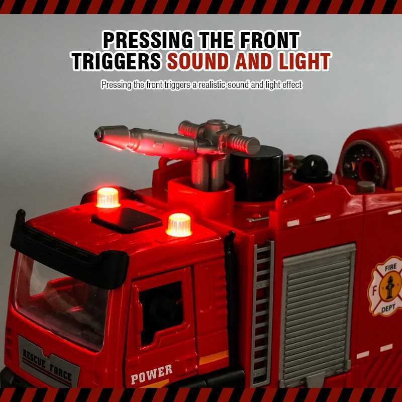 1/32 fire toy car die-casting metal photoacoustic silation water spray rescue truck model Free shipping