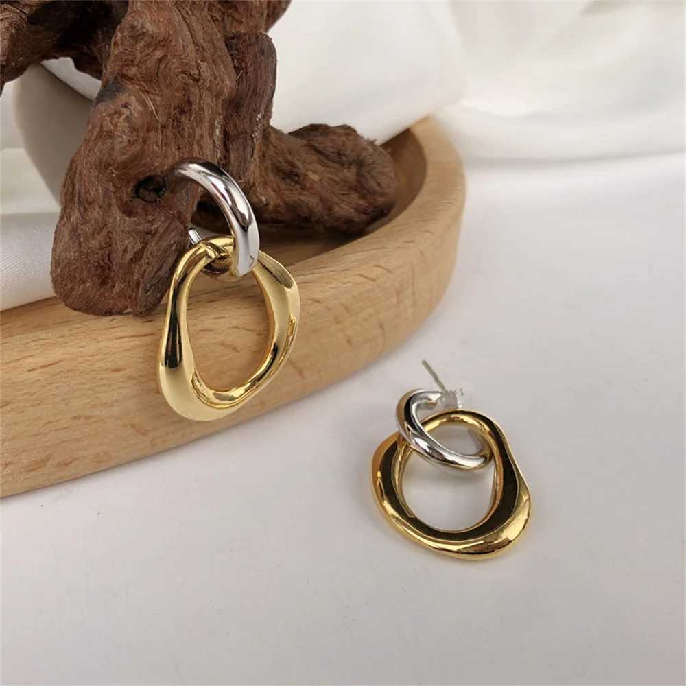 Geometric contrast color splicing earrings simple irregular alloy womens drop earrings fashionable jewelry womens gift accessories Y250401