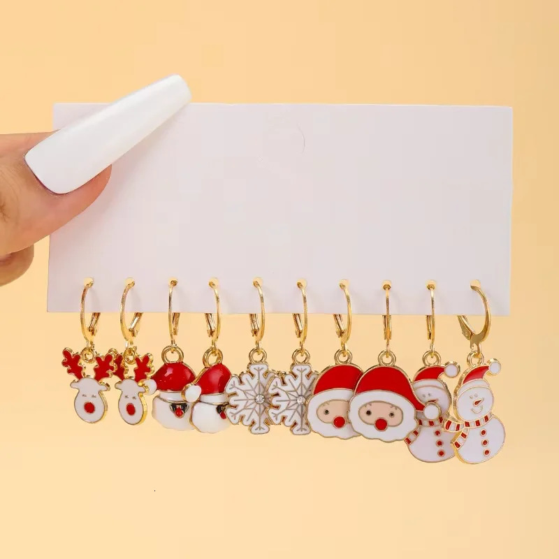 Christmas Earring Set Creative n Santa Claus Snowman Snowflake Stars Christmas Tree Earrings and Earrings 251031