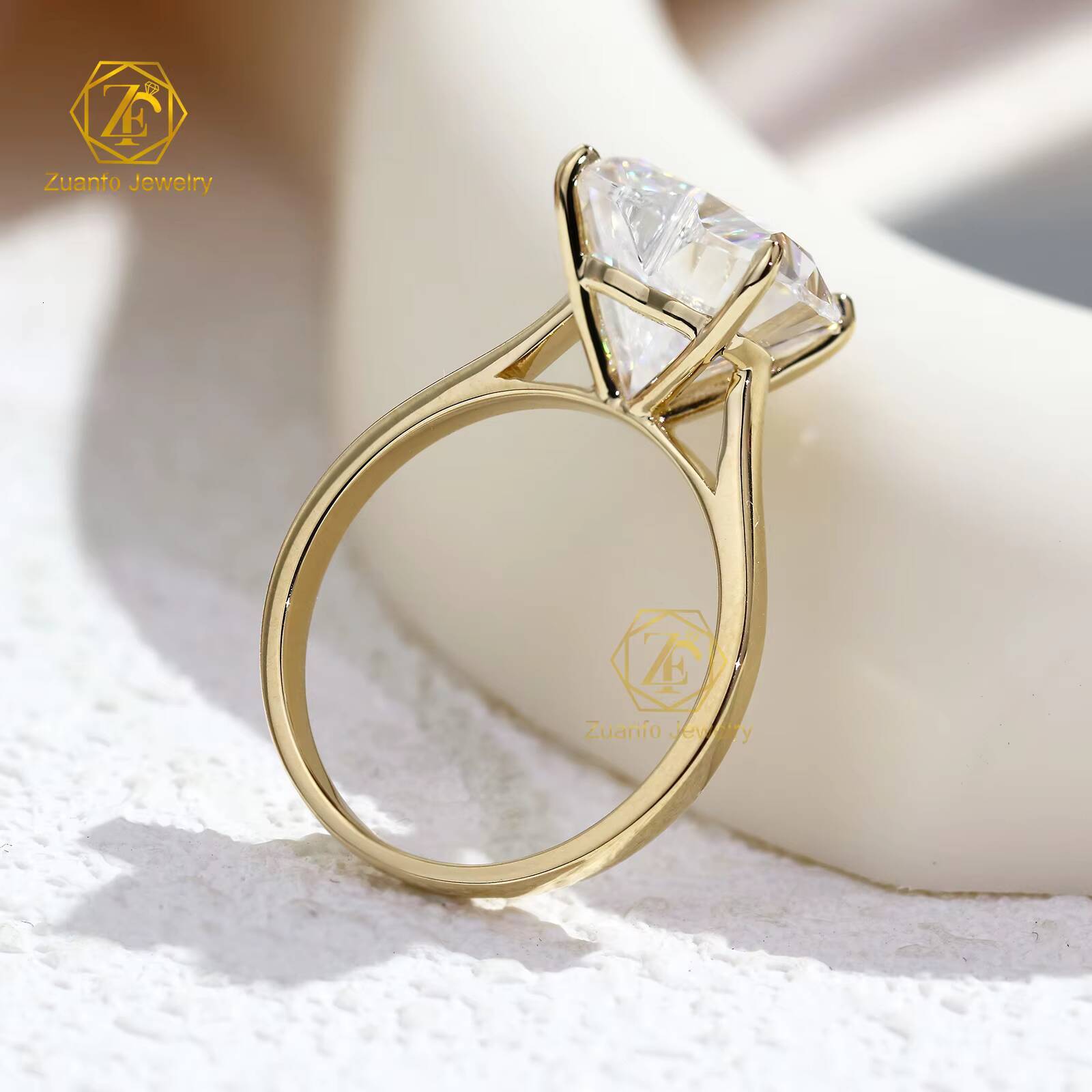 10k 14k 18k Gold Ring 1ct5CT Heart Shape Synthetic D VVS1 Moissanite Solitary Ring Wedding Engagement Ring with GRA Certificate