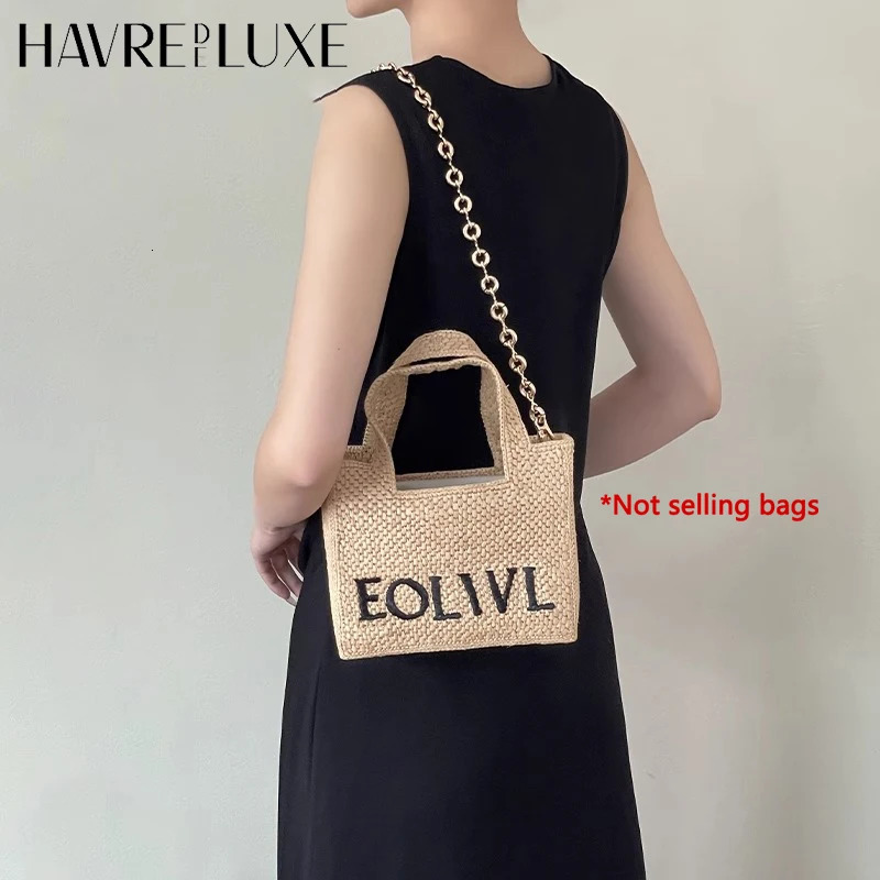 Straw woven bag chain strap for Lew fashion not easy to scratch and fade bag accessories 251030