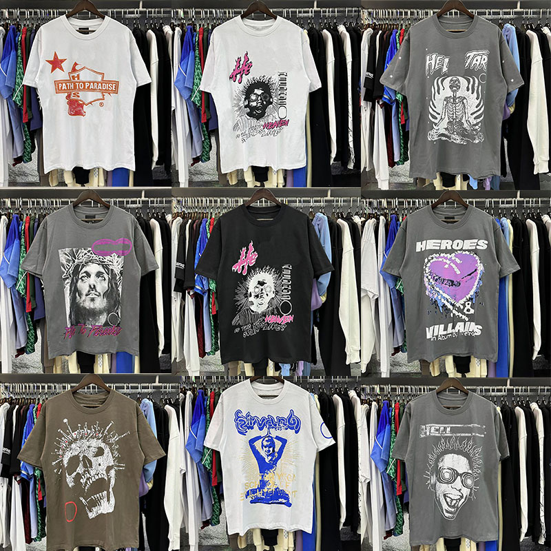 Men's T Shirts Desgner High Street Fashion Tee Shirt Stars Printed Harajuku Style Round Neck Short Slooves Breathable S-XL