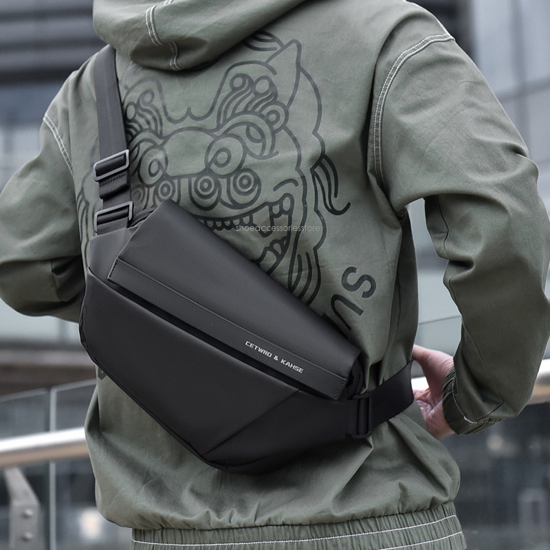 New free shipping designer bag Simple crossbody for men 2025 cycling functional workwear trendy brand fashionable men's chest commuting versatile