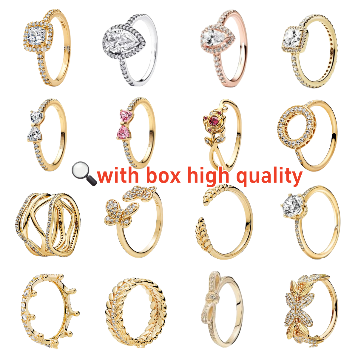 Rings designer ring for women gold ring full diamond heart flower ring Christmas birthday gift men ring