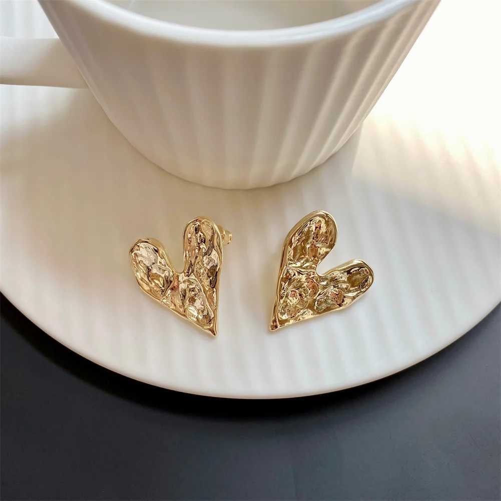 Concave Convex Uneven Ear Accessories Alloy Gift for Womens Gift Gold Color Earring Ear Stud Hearings Fashion Jewelry Y250401