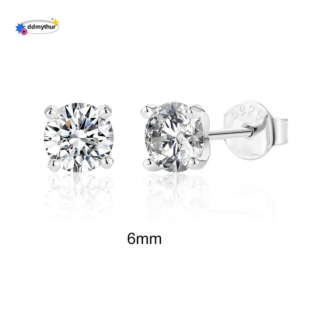 CANNER 0.5-1.2 Carat D Color Moissanite Ear Stud Earrings For Women Sterg Sier Sparkg Piercing Earring Fine Jewelry ddmythur