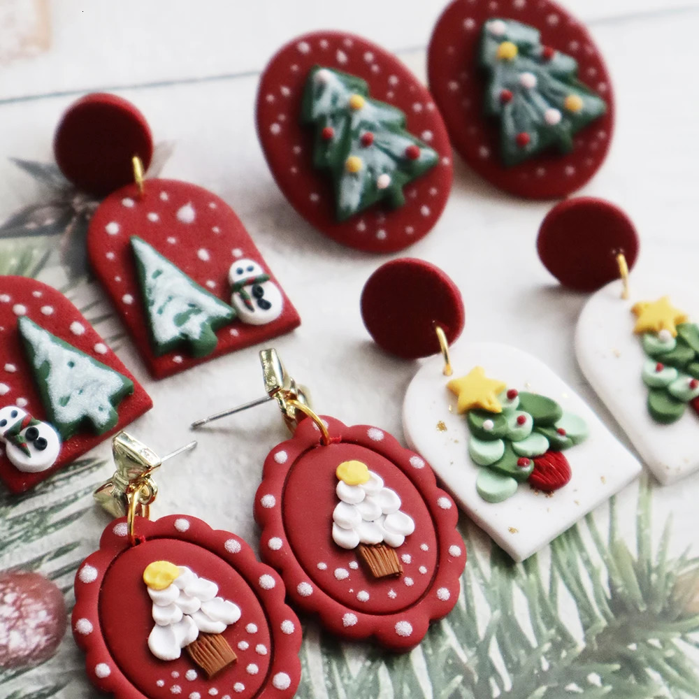 2025 Christmas Snowman Dangle Earrings for Women Girls Christmas Tree Pendant Earring Gingerbread Man Stud Earring Gift Jewelry 251031