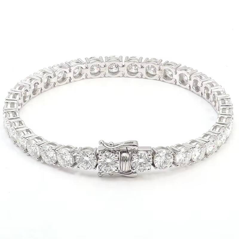 Iced Out Jewely Custom 14K Real Yellow Gold White Gold Rose Gold VVS Moissanite Diamond Tennis Charms Bracelets