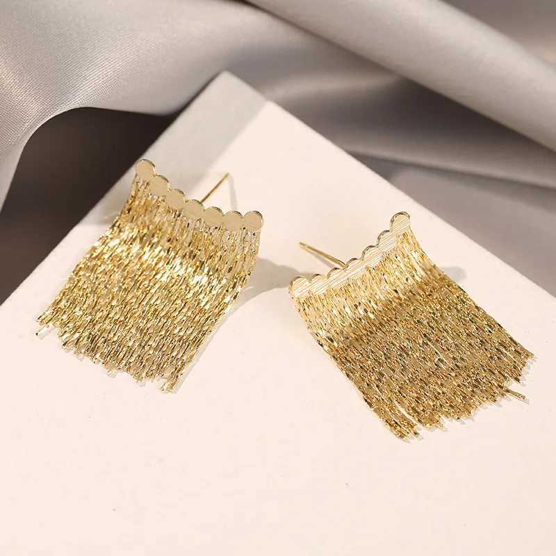 Elegant tassel earrings light luxury niche design high-end chain earrings exquisite female accessories Y250401