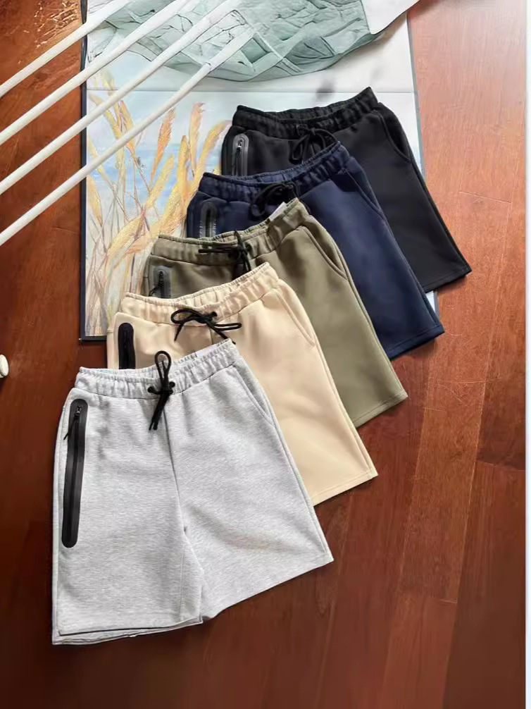 Tech Shorts summer new mens knit sweatpants multicolor sweatpants front side embossed zipper sweatpants sports shorts five points shorts fashion shorts