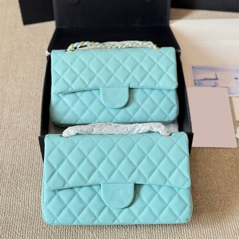 9 Colors 26CM Classic Women Designer Caviar Leather CF Shoulder Bags Classic Double Flap Quilted Gold/Silver Metal Hardware Matelasse Chain Crosbsody Handbags