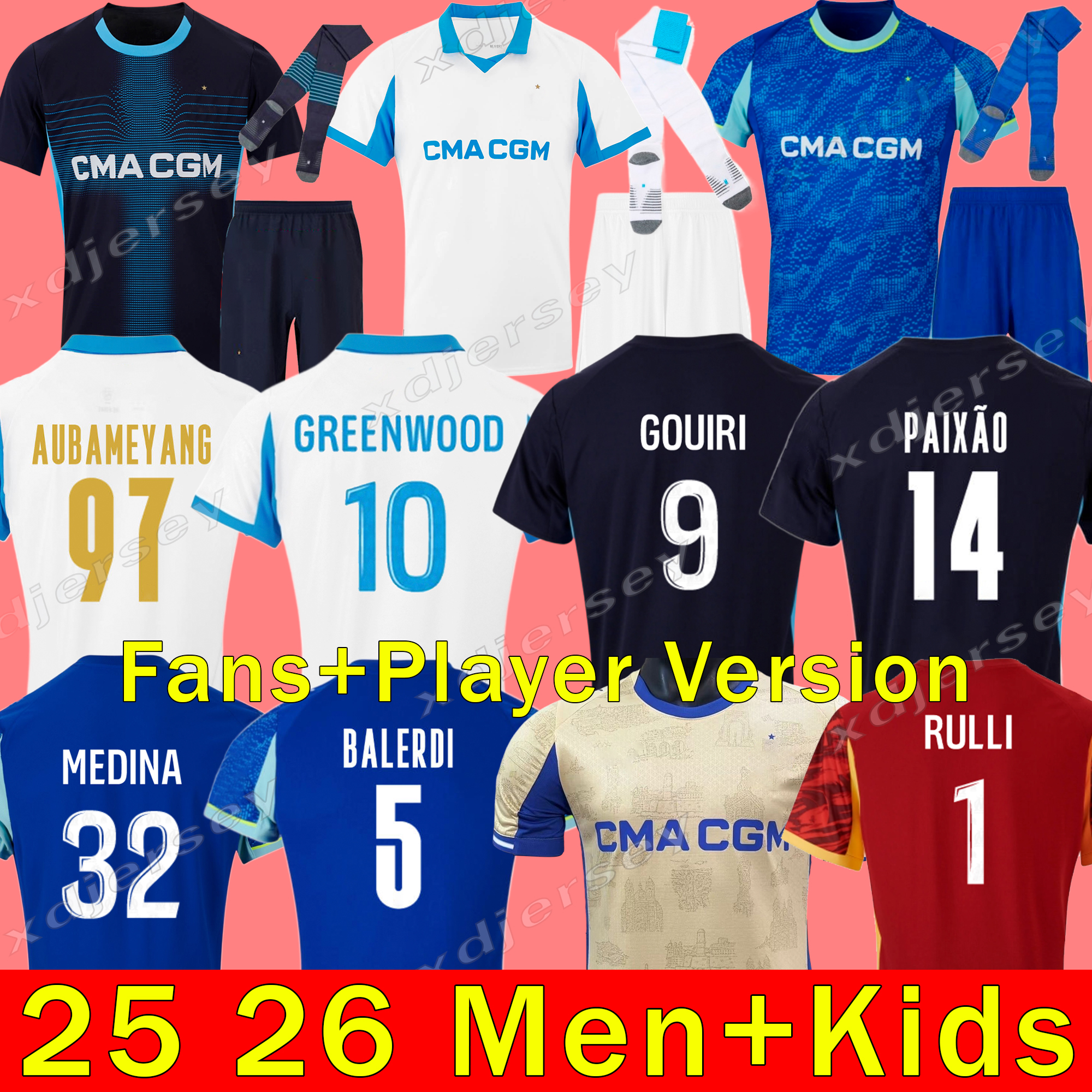 25 26 maillot de foot GREENWOOD 125th Anniversary Soccer jerseys OUNAHI harit 2025 2026 OM man and KIDS football shirt hommes enfants BALERDI RONGIER FANS player