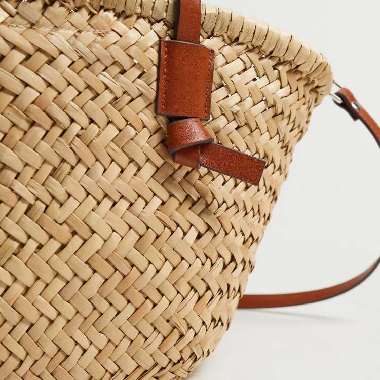 Casual Wicker Woven Basket Bags Rattan Women Handbags Handmade Summer Beach Straw Tote Designer Shoulder Crossbody Bag 2025