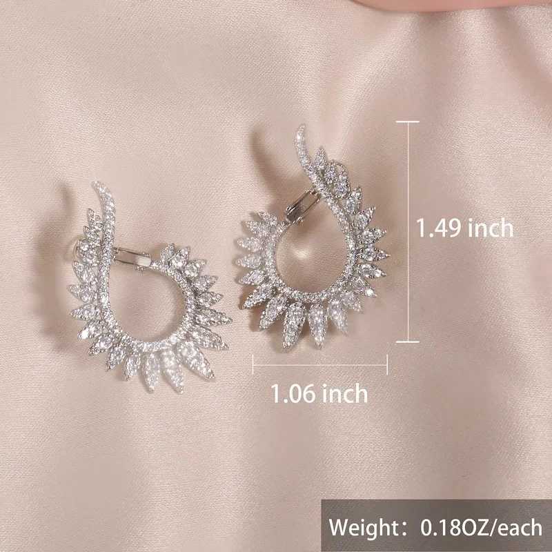 Korean New Design Fashion Jewelry Luxury Cubic Zirconia Earrings Elegant Women Shining Party Engagement Wedding Earrings Y250401