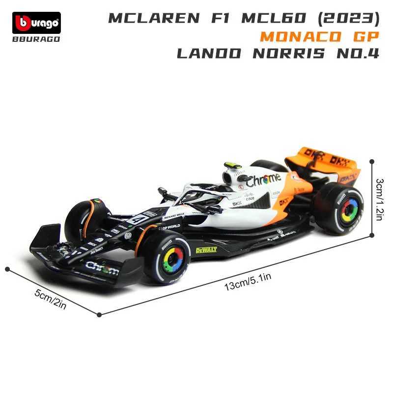 Bburago1 43 McLaren 2024 MCL38 Miami GP Formula Racing Alloy Car Model Toy X250402