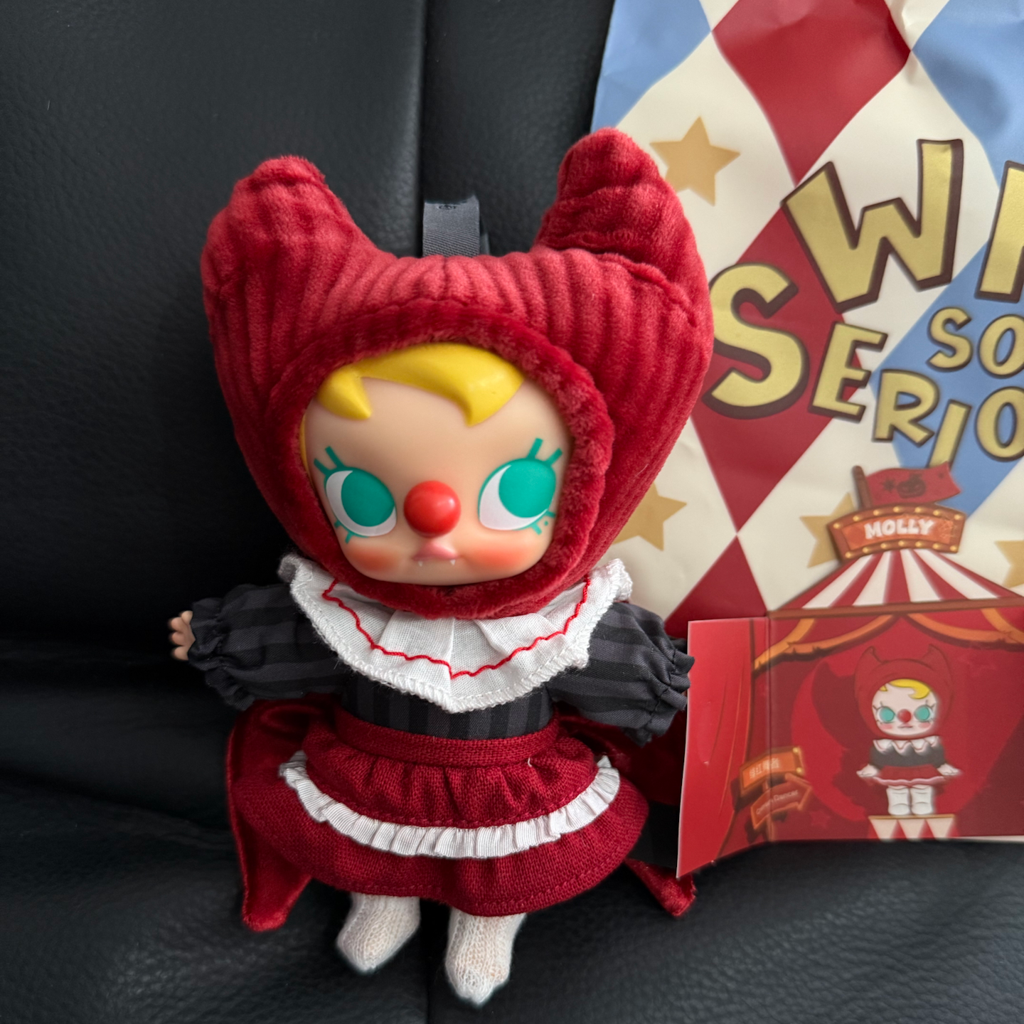 Original Quality Halloween Why so Serious Series Juggling Clown Rainbow Jelly Bean Bubblegum Moonlit Mask Mini LABUBU Vinyl Plush Pendant Blind Box Gi