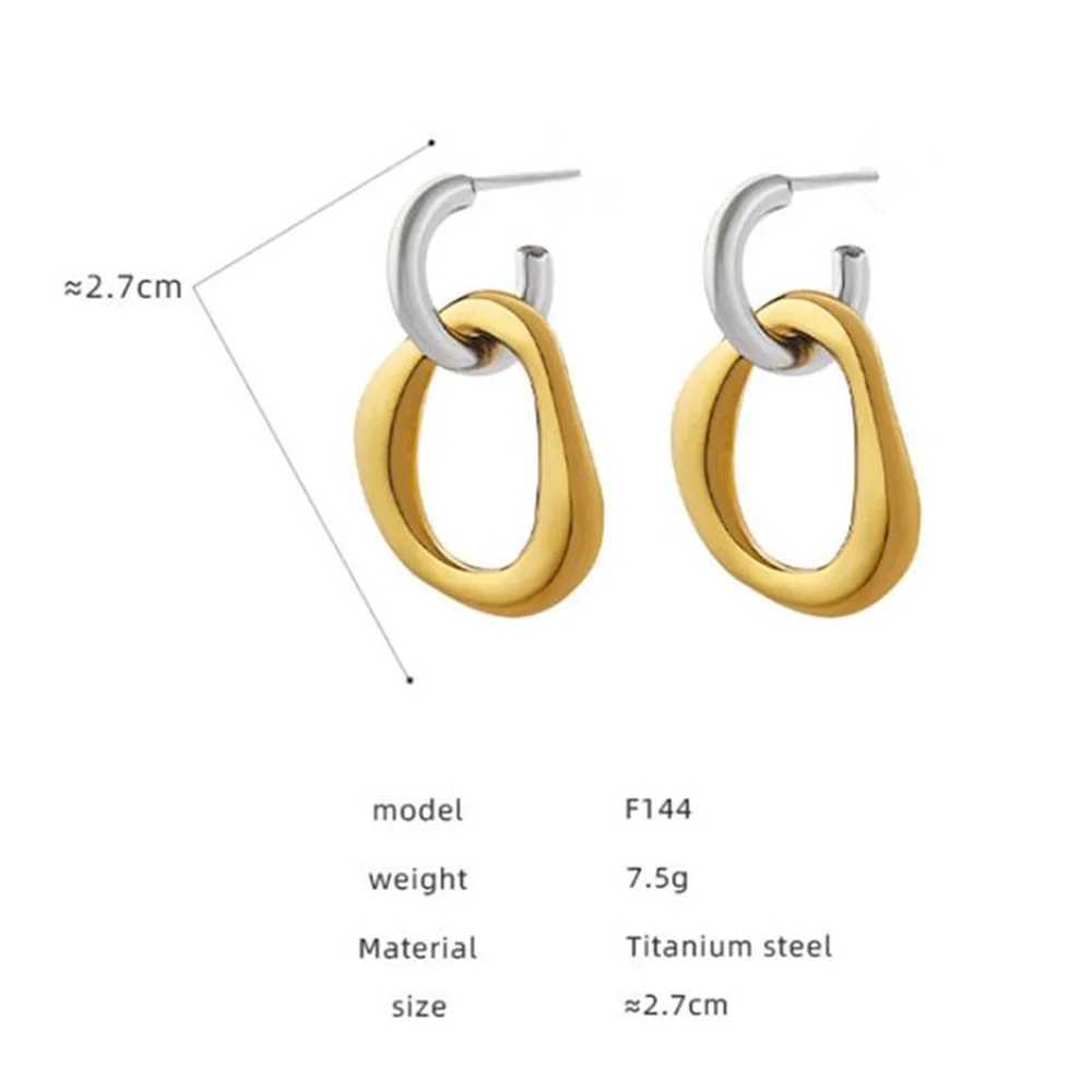 Geometric contrast color splicing earrings simple irregular alloy womens drop earrings fashionable jewelry womens gift accessories Y250401