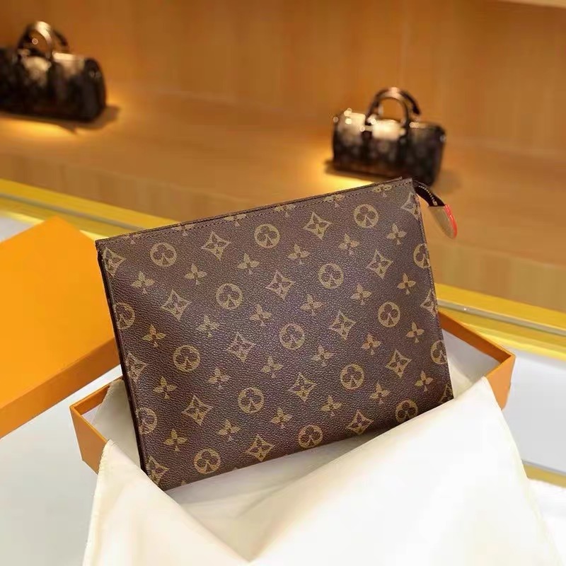 47542 Travel Toiletry Toilet Pouch 26 CM Protection Beauty Case Wash Women Monograms Canvas Leather Waterproof Men Cosmetic Bags With Dust Bag