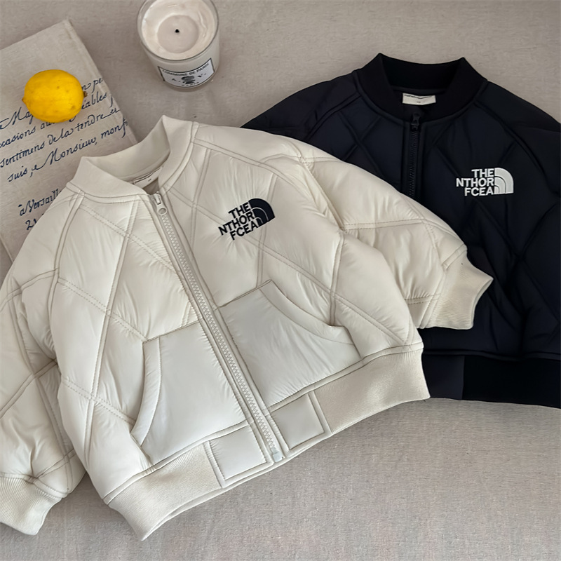 Luxury Down Coat Quilted Baseball Jacket, 2024 New Solid Color Winter Coat, Warm Padded Outerwear for Boys and Girls Free Shipping