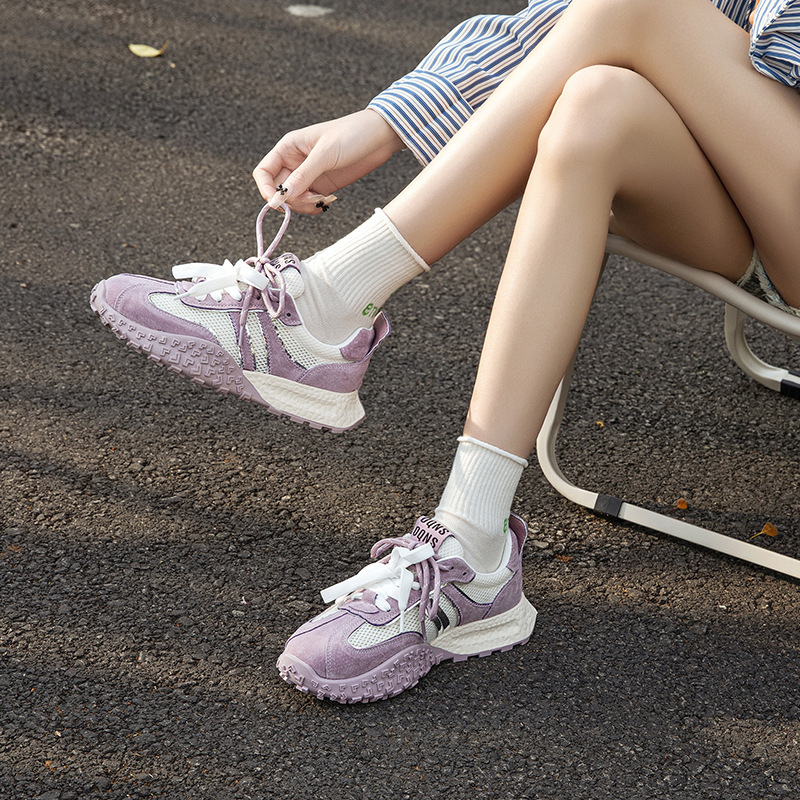 Spring/summer new platform versatile mesh breathable single shoes casual sneakers women's retro Forrest Gump shoe trend2025