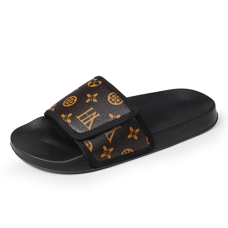 Free shipping 2025 summer new slippers men outdoor beach personality trend slippers home casual non-slip soft bottom sandals large size 45 super ootd