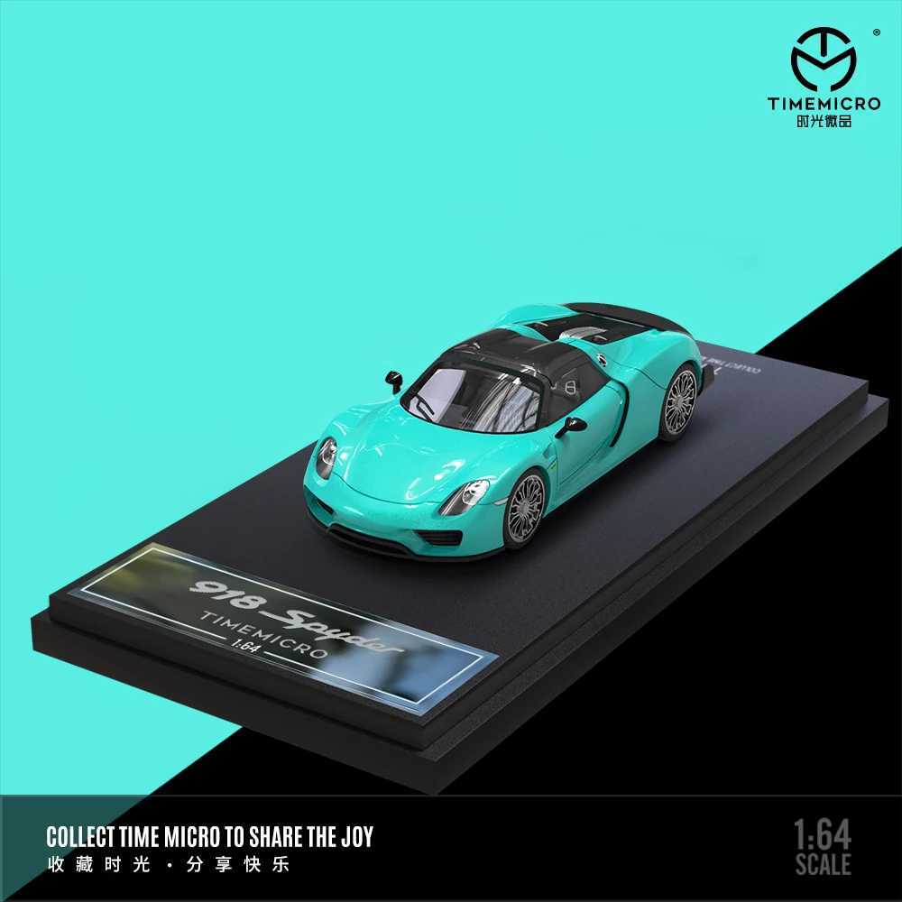 TimeMicro 1 64 T1+918 Blue/Red/Silver Paint Alloy Car Model Trailer Set for Collection Display and Gifts X250402