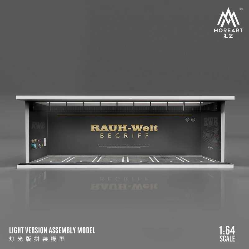 More Art 1 64 Diorama car assembly lighting scene model 3D car model parking lot miniature scene shooting props X250402