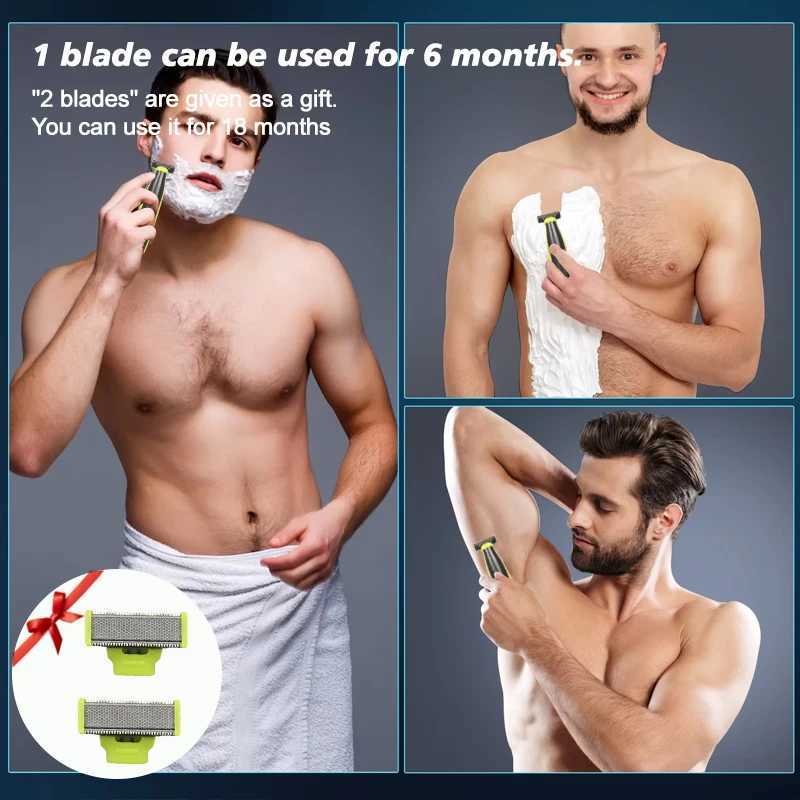 Portable all round trimmer USB T-shaped shaver suitable for men and women used for beard armpits with 2 replacement blades Z250402