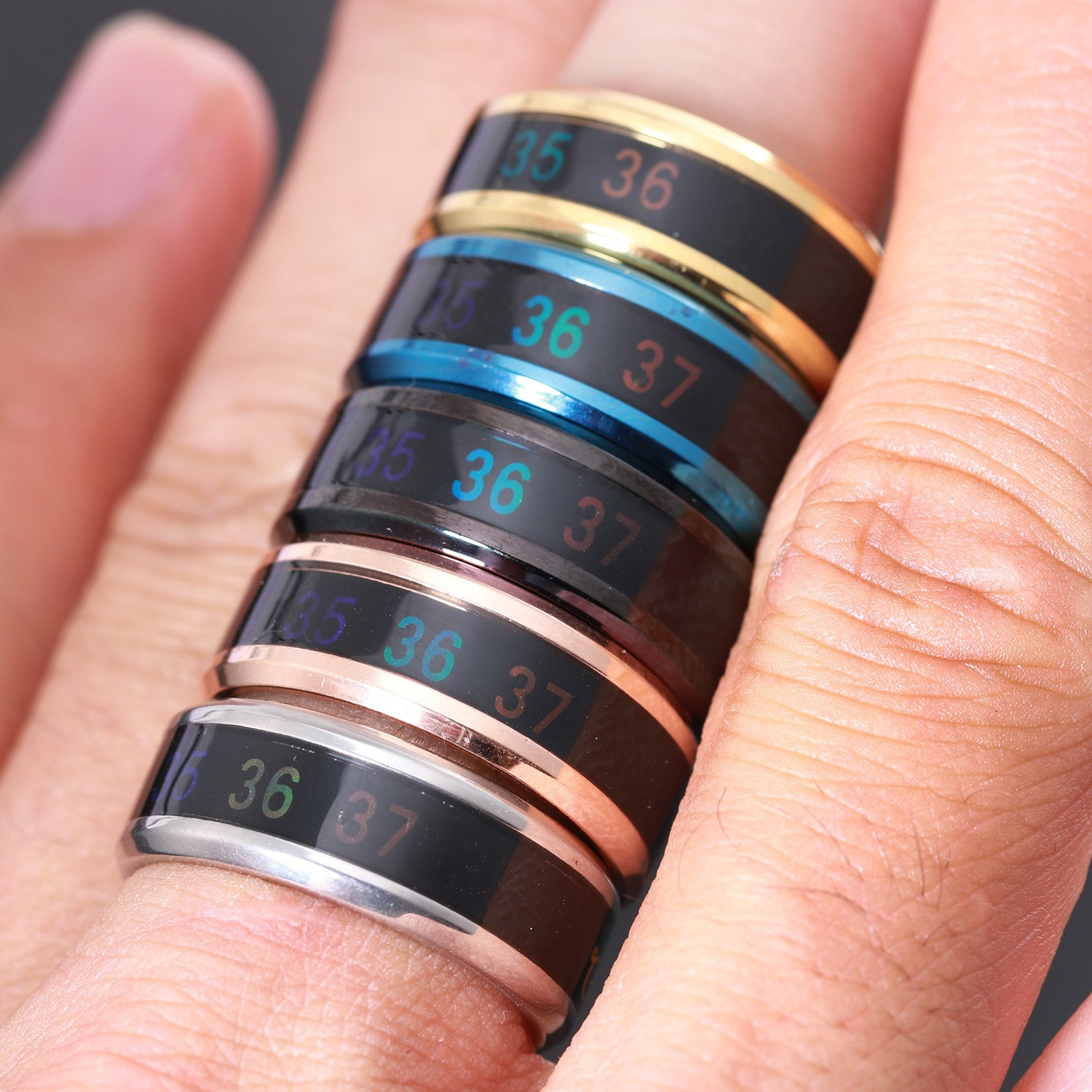 Emotional Temperature Monitoring Jewelry Set - Durable Titanium Steels Ringer Pairs with Advanced Sensitivity Features