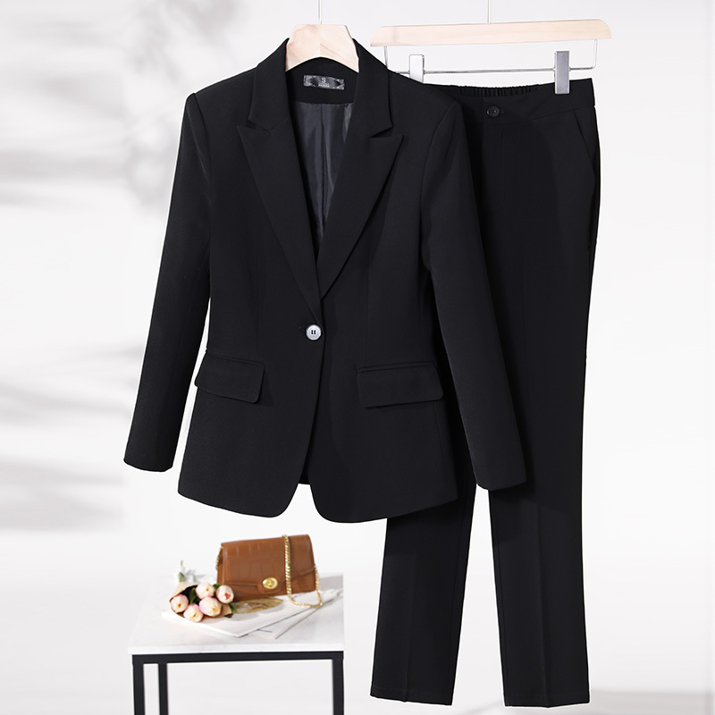 F331Elegant Green Women's Suit Blazer - Trendy Korean Fashion with a Relaxed Fit for Spring & Fall