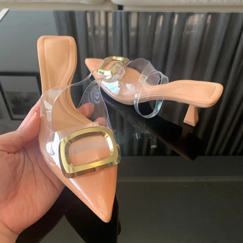 y Womens High Heels PVC Fashion Sandals Summer Transparent Shoes Pump Strap Plus Size 42 250402BJ - view 7