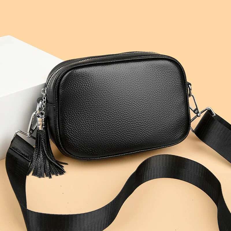 High Quality Cowhide Shoulder for Women Messenger Bags Ladies Genuine Leather Handbag Purse Female Casual Crossbody Bag
