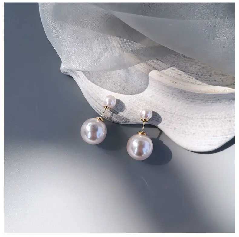 New trend fashion Exaggerate advanced small perfume three in one female pearl earrings Y250401