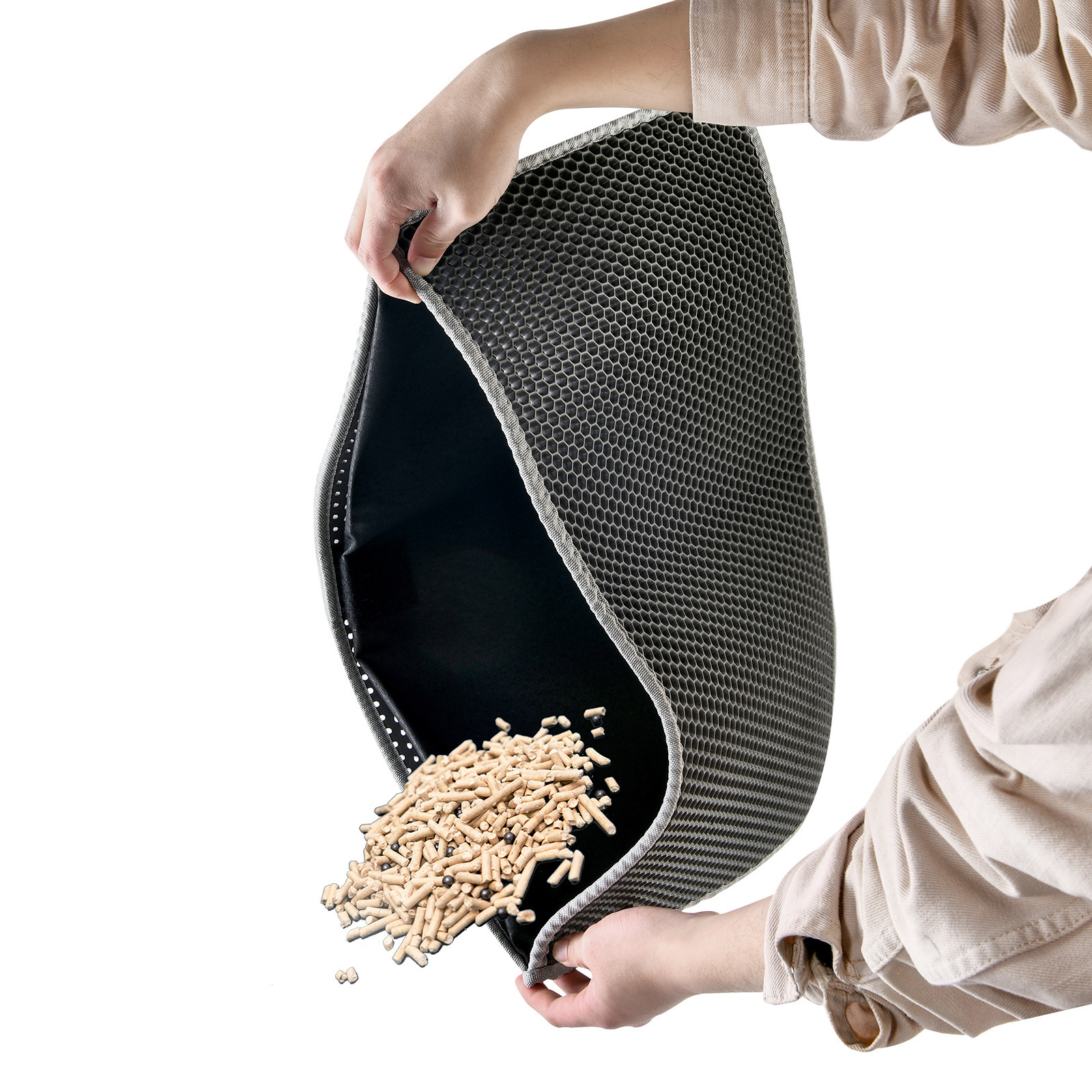 EVA Cat Litter Mat Washable Anti-slip Foldable Double Layer Pet Filter Hole Sand Drain Pad