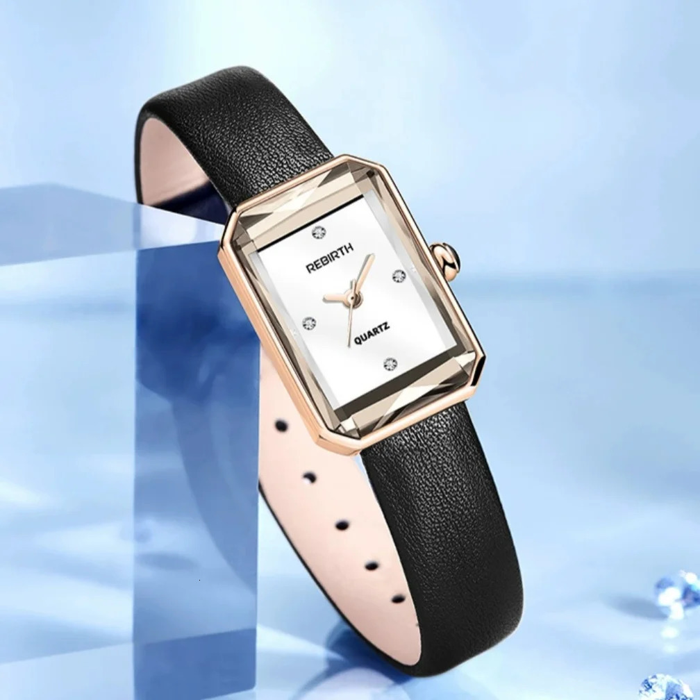 REBIRTH 2027 Fashion Simple Leather Band Women Watches Analog Mini Quartz Wristwatch Ladies Watch 251031