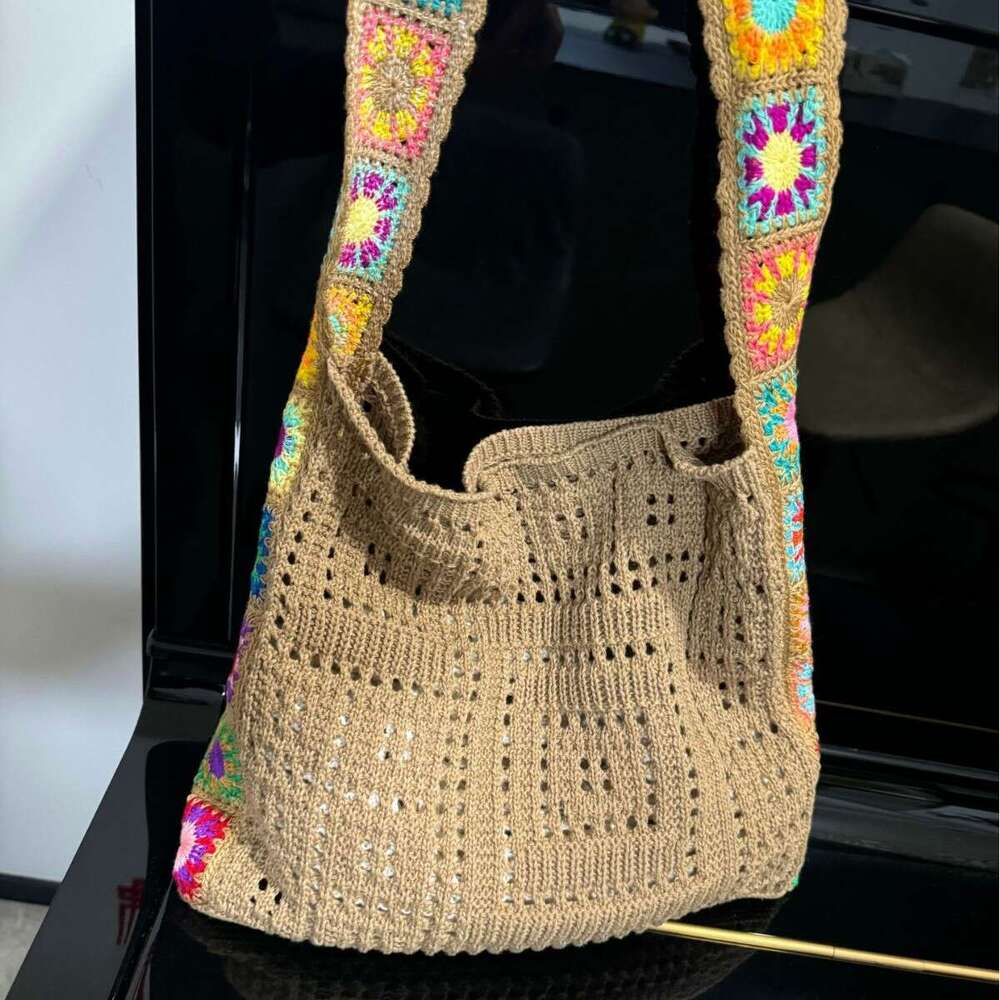 2025 NEW Korean Dongdaemun Fashion Bohemian Style Knitted Crossbody Shoulder Hook Women's Bag
