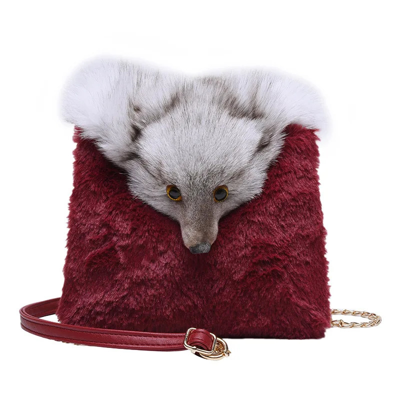 Autumn and Winter Plush for Women Fashionable Niche Shoulder Bag Personalized Creative Chain Crossbody Small Square Bag 251030