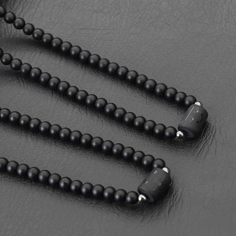 Unique Black Stone 12 Constellations Necklace For Men 19 Inches Stainless Steel Buckle Short Collar Casual Accessories Him W250718
