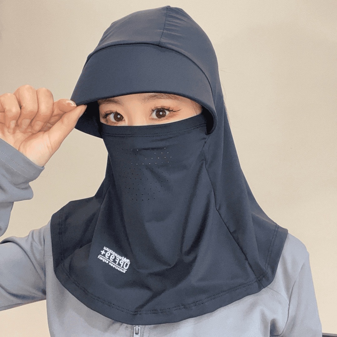 UV Blocking Ice Silk Face Shield with Neck Guard and Cap for Cycling Ladies Summer Accessory
