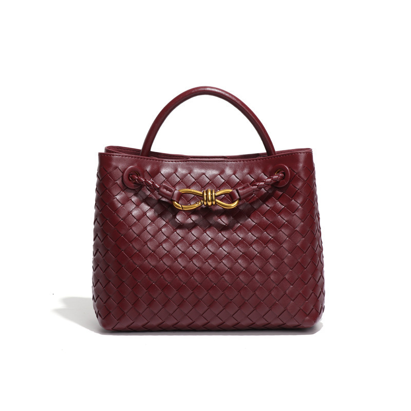 New fashionable women s bag with bow bag hand woven handbag trendy handheld shoulder width design European and American style designer bag