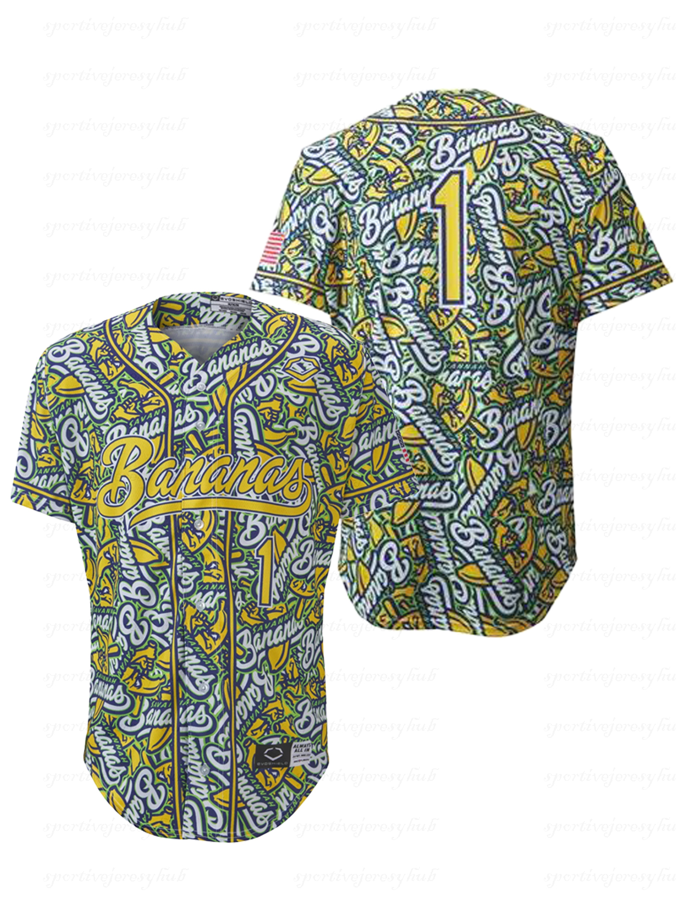 The Savannah Bananas Baseball Jersey Ball#1 Olson#8 Zack Phillips #29 RAC#15 Andy Archer #24 Stilts #14 All Stitched For Men Women Youth